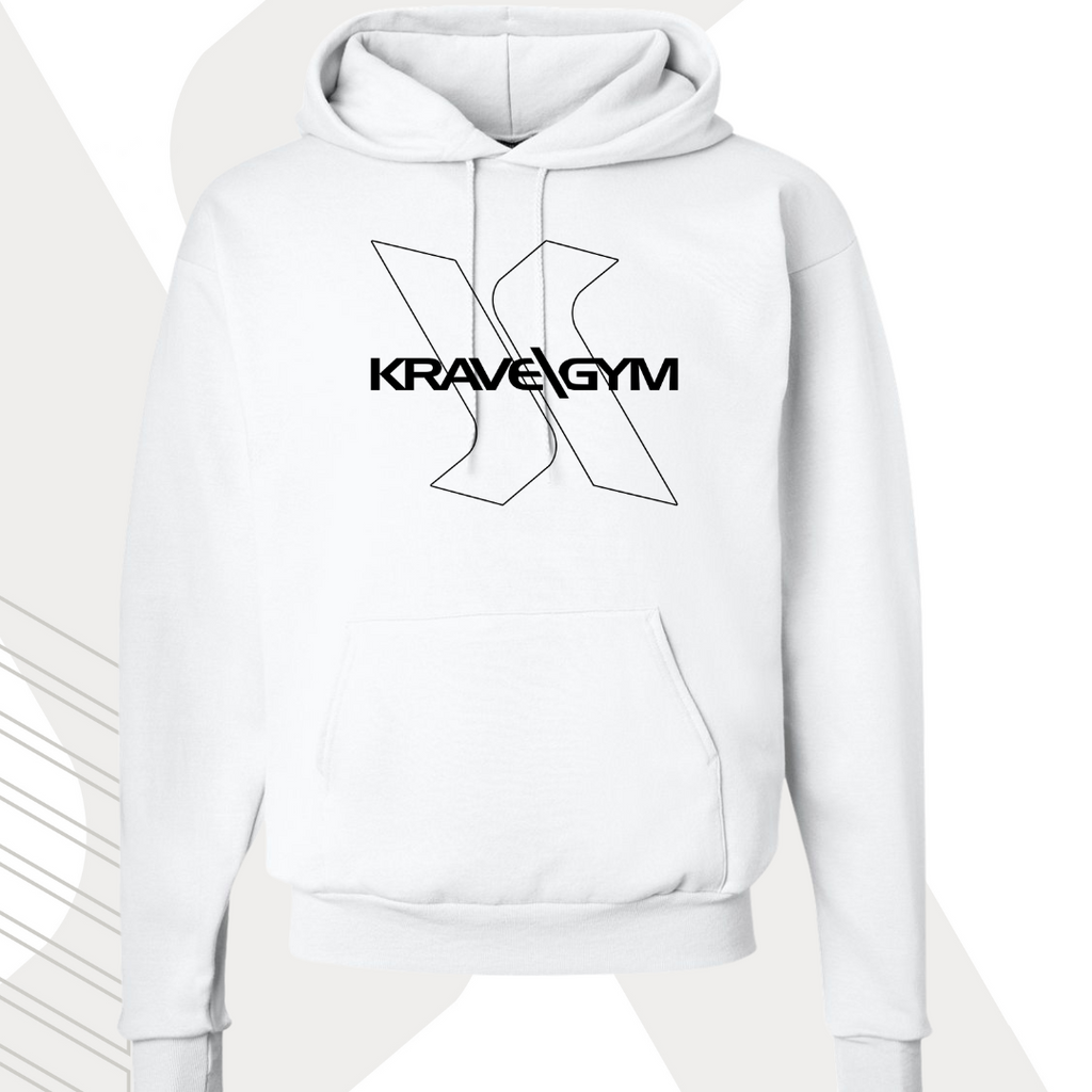 Krave Gym Unbound Logo Hoodie Whte