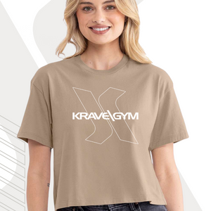 Krave Gym Unbound Logo Cropped T Tan