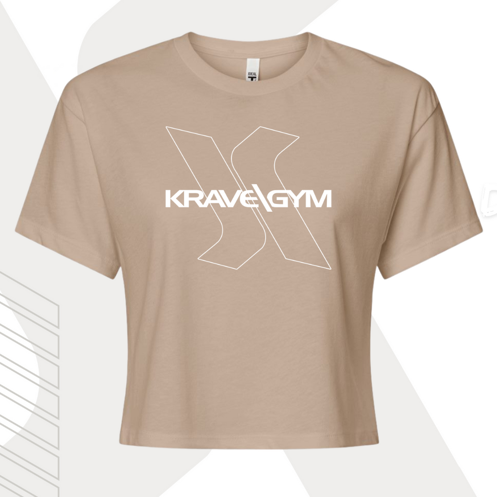 Krave Gym Unbound Logo Cropped T Tan