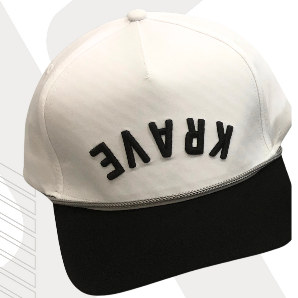 Two tone slight curve bill KRAVE hat