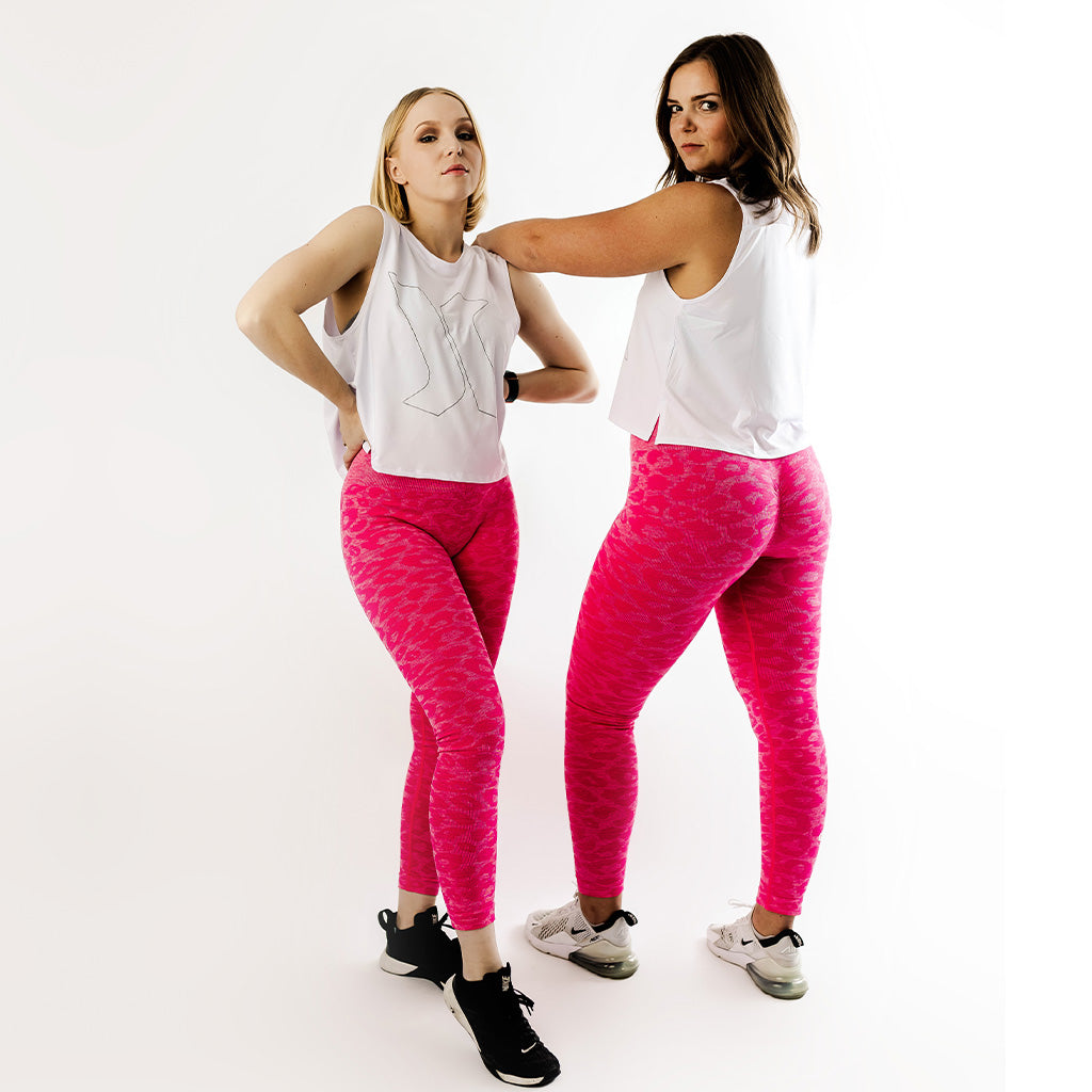 NO LIMITS Fuchsia Leopard Seamless Leggings